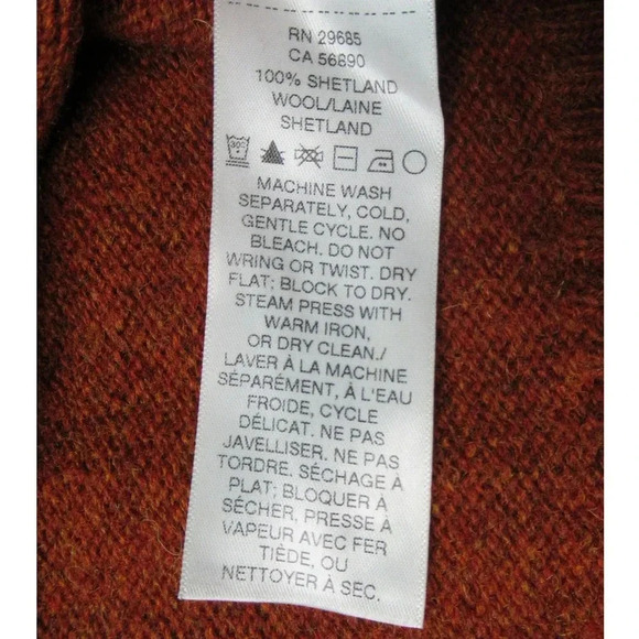 Pendleton Sweater Washable Crew Neck Men's 2XL Shetland Wool Dark Burnt Orange - Picture 4 of 6
